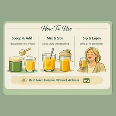 Instructions for mixing and enjoying Neural Scoops Daytime Allergy Support powder.